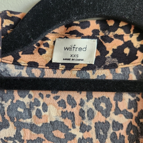 ARITZIA Wilfred Leopard Print Short Sleeve Midi Dress Button Closure Waist Belt - Picture 7 of 12
